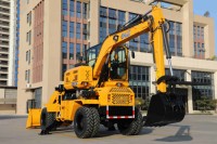 JG100CW 82-in-1 Wheeled Excavator and Loader with 360° Rotating Cabin