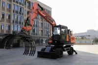 JG125S Wheeled Excavator with Grapple, Heavy-Duty Construction Machinery for Log Handling & Material Handling
