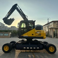 Dual-Mode 8-Ton Excavator | Instantly Switch Between Wheels and Tracks | Off-Road Tracks for Power(Model:JG75SL)