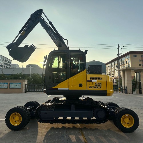 Dual-Mode 8-Ton Excavator | Instantly Switch Between Wheels and Tracks | Off-Road Tracks for Power(Model:JG75SL)