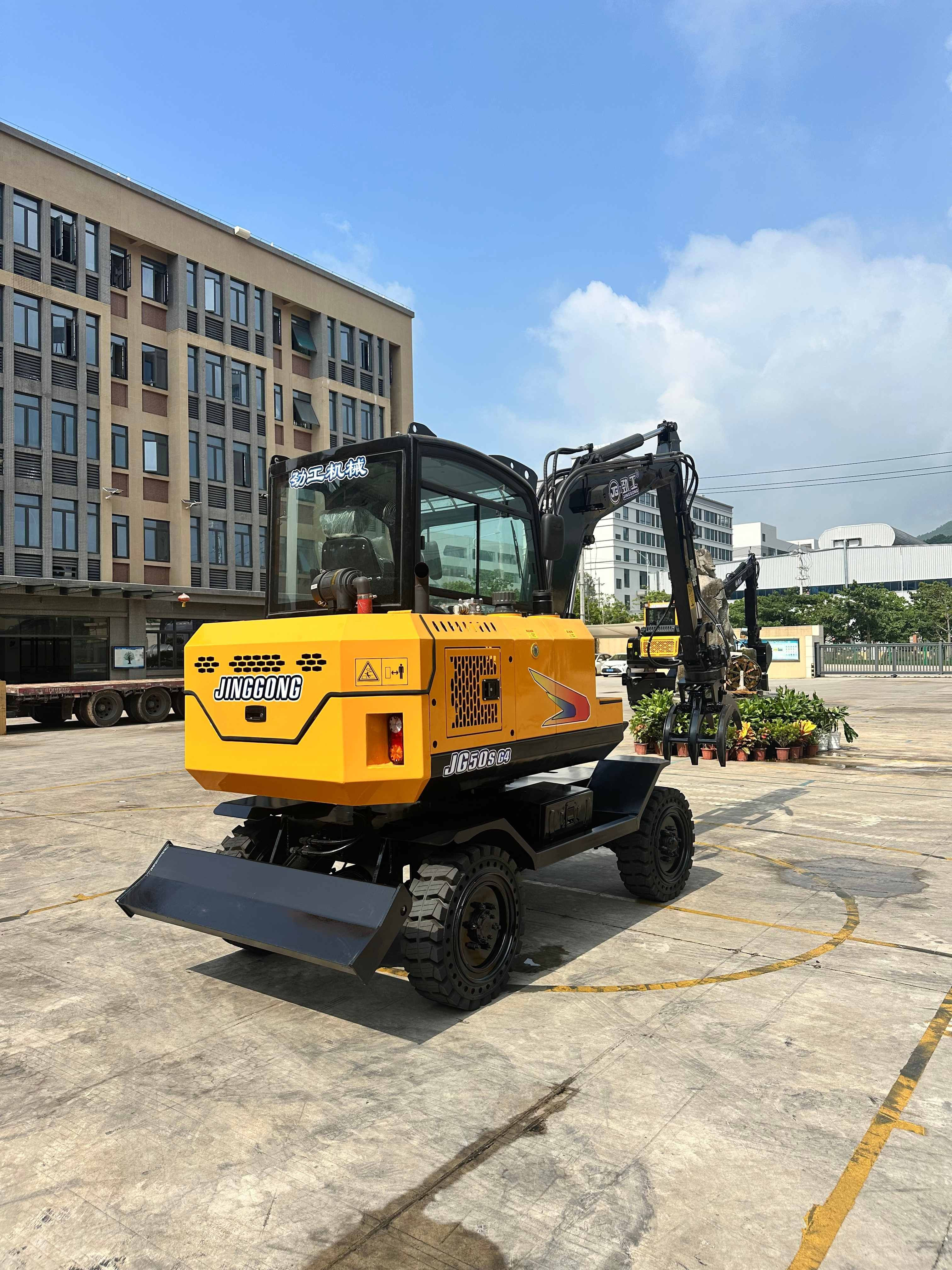 JG50S Compact Wheel Excavator 2380mm Dig Depth 5480mm Dump Height High Maneuverability