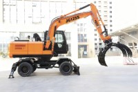 JG125S Wheeled Excavator with Grapple, Heavy-Duty Construction Machinery for Log Handling & Material Handling