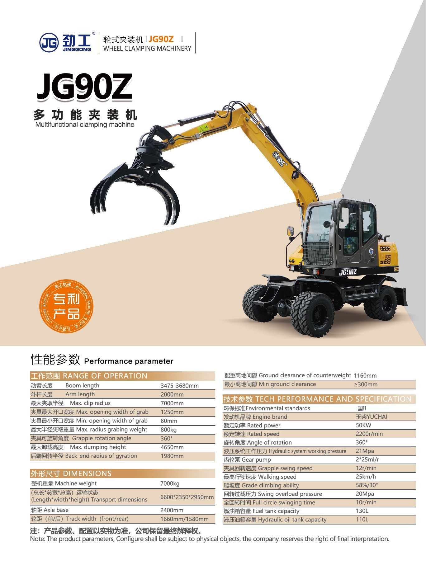 Wholesale 360° Rotating Material Handler JG90Z 7T Multifunctional Clamp ...