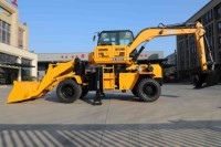 JG100CW 82-in-1 Wheeled Excavator and Loader with 360° Rotating Cabin