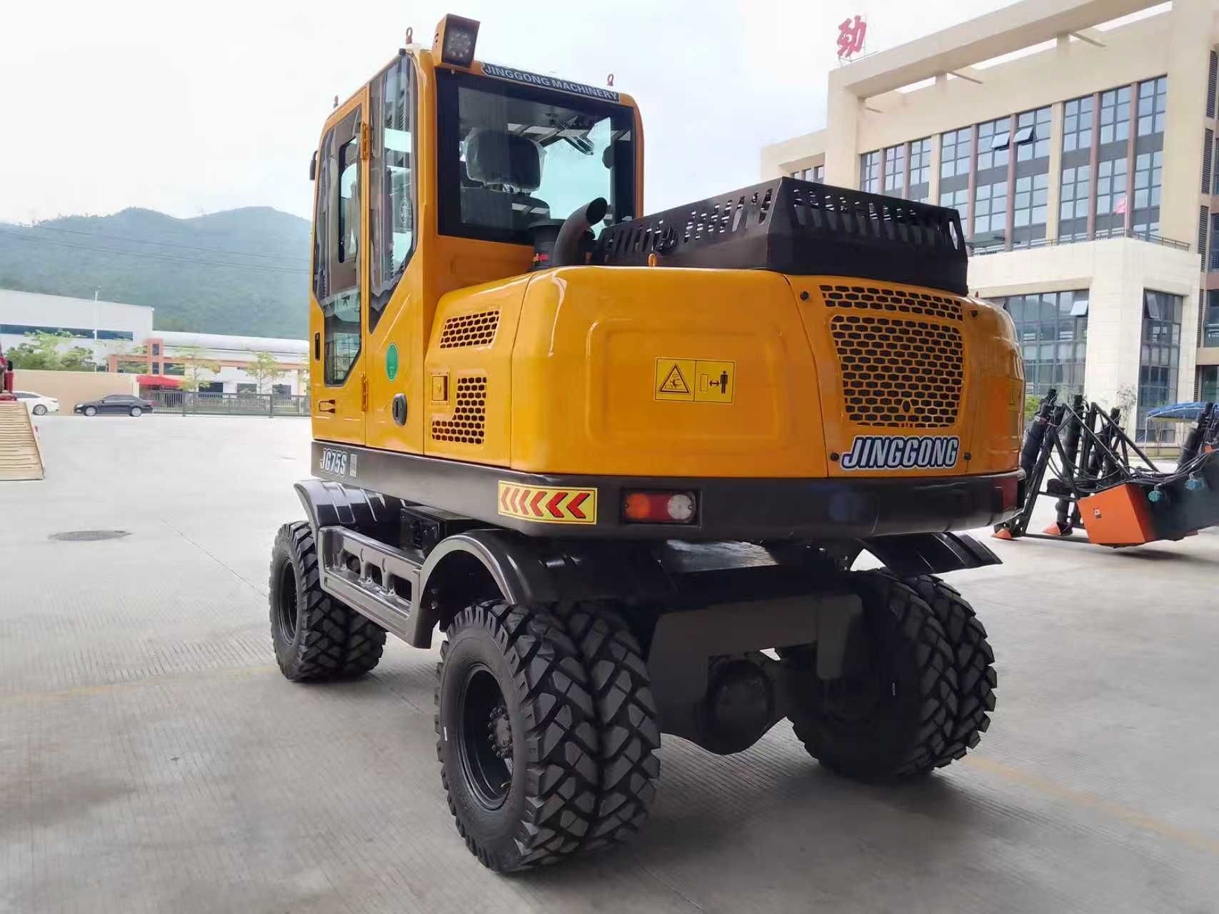 JG75S 6.5 Ton Wheeled Excavator with 3300mm Dig Depth and 48kw Engine
