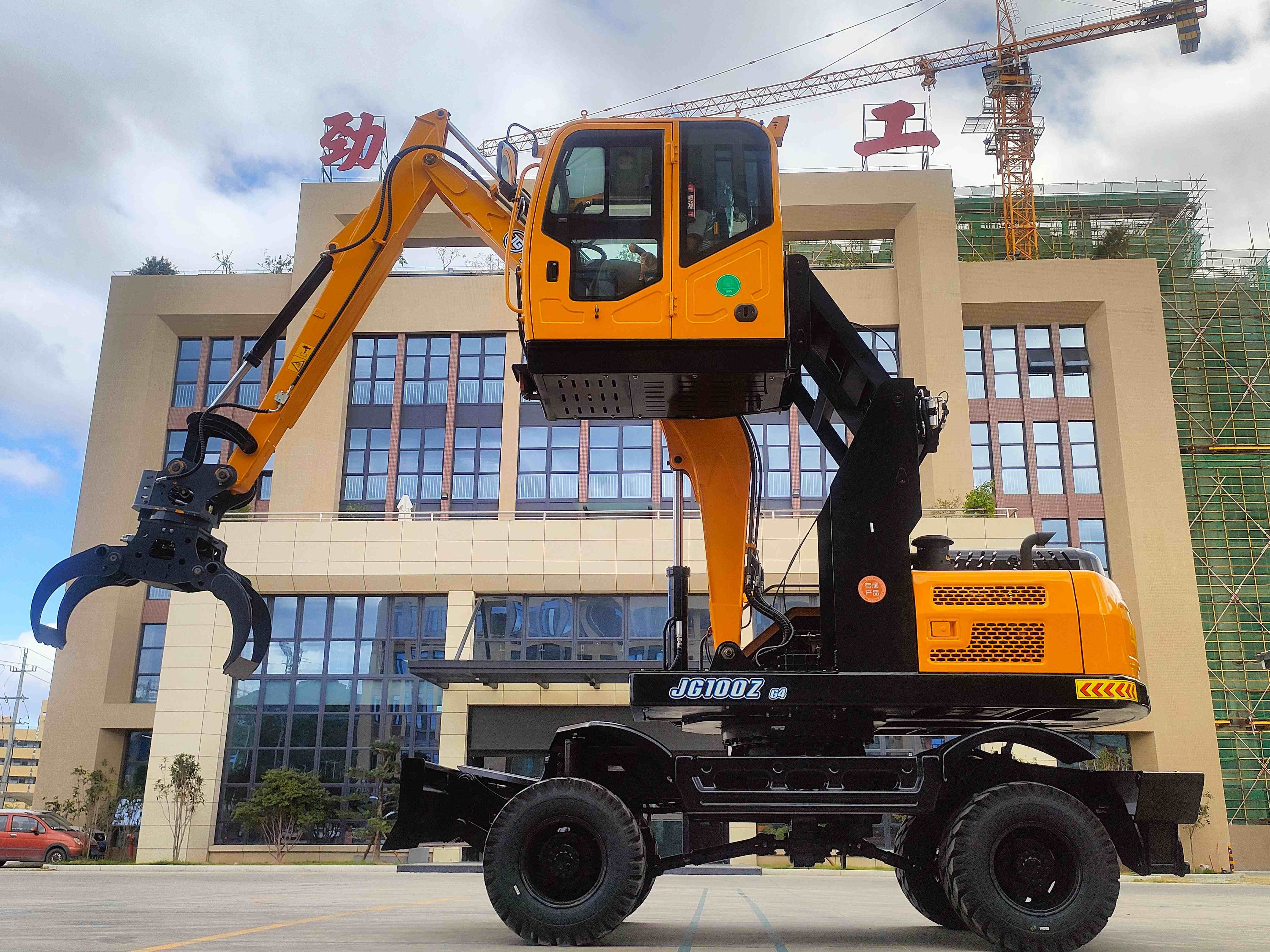 Excavating Machinery 8.5ton Hydraulic Wheeled Mini customizable Excavator From China JG100Z  for Sale