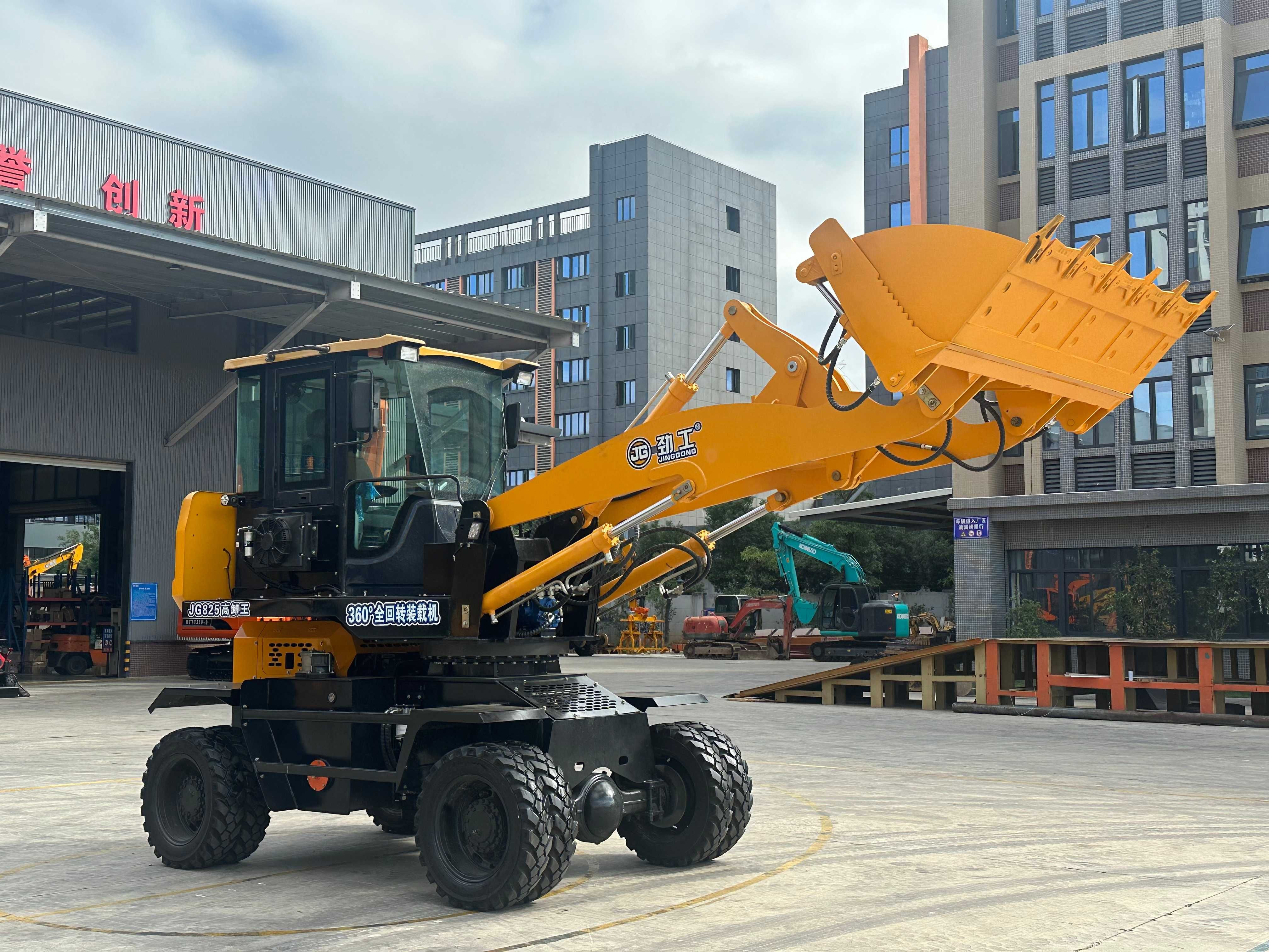 JG825  360° Rotating Loader, Wheeled Construction Machinery with 1.4m³ Bucket for Efficient Loading & Unloading