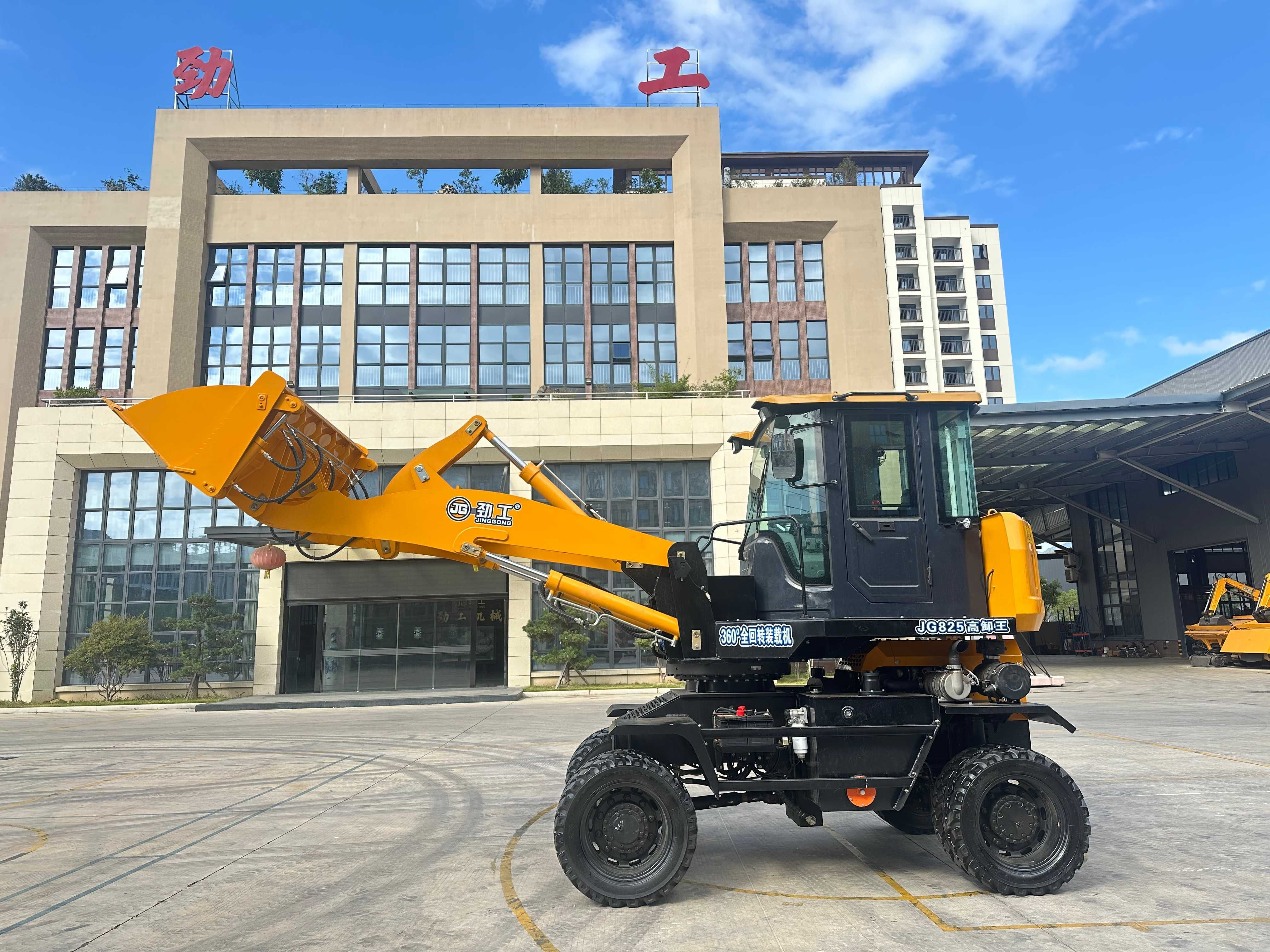 JG825  360° Rotating Loader, Wheeled Construction Machinery with 1.4m³ Bucket for Efficient Loading & Unloading